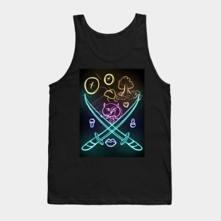 Neon gangsta cat club Tank Top